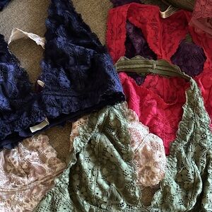 EIGHT free people lace bralettes SM